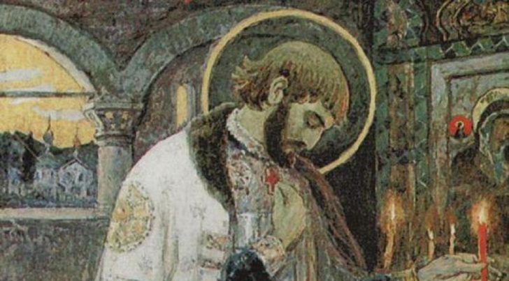 Detail from painting of St. Alexander Nevsky by Mikhail Nesterov